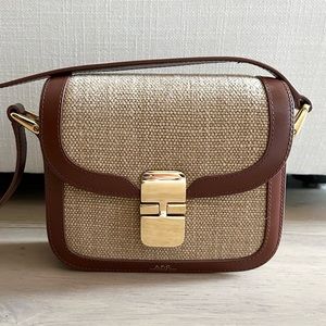 A.P.C. Mini Grace Crossbody Bag, Brown/Canvas, New with tags!